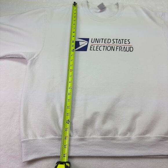United States Election Fraud USPS Logo Graphic Crewneck Sweatshirt White Size XL - Picture 6 of 8
